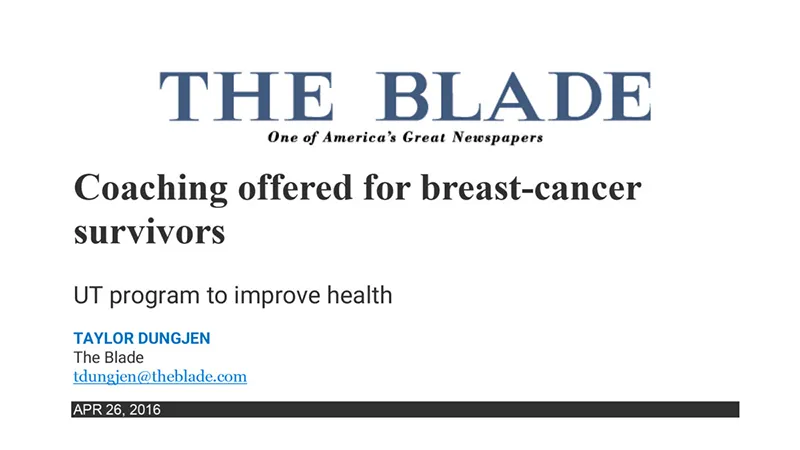 The Blade - Coaching offered for breast-cancer survivors