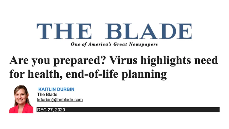 The Blade - Are you prepared? Virus highlights need for health, end of life planning cover